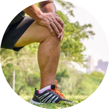 Man stretching knee